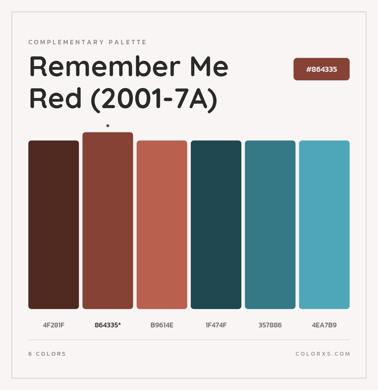 Remember Me Red (2001-7A) - Complementary Color Palette