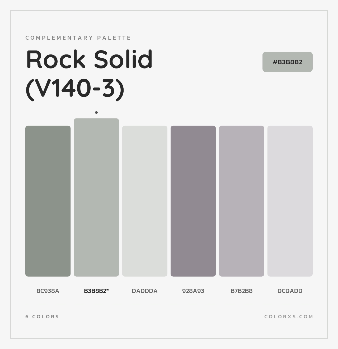 Rock Solid (V140-3) - Complementary Color Palette