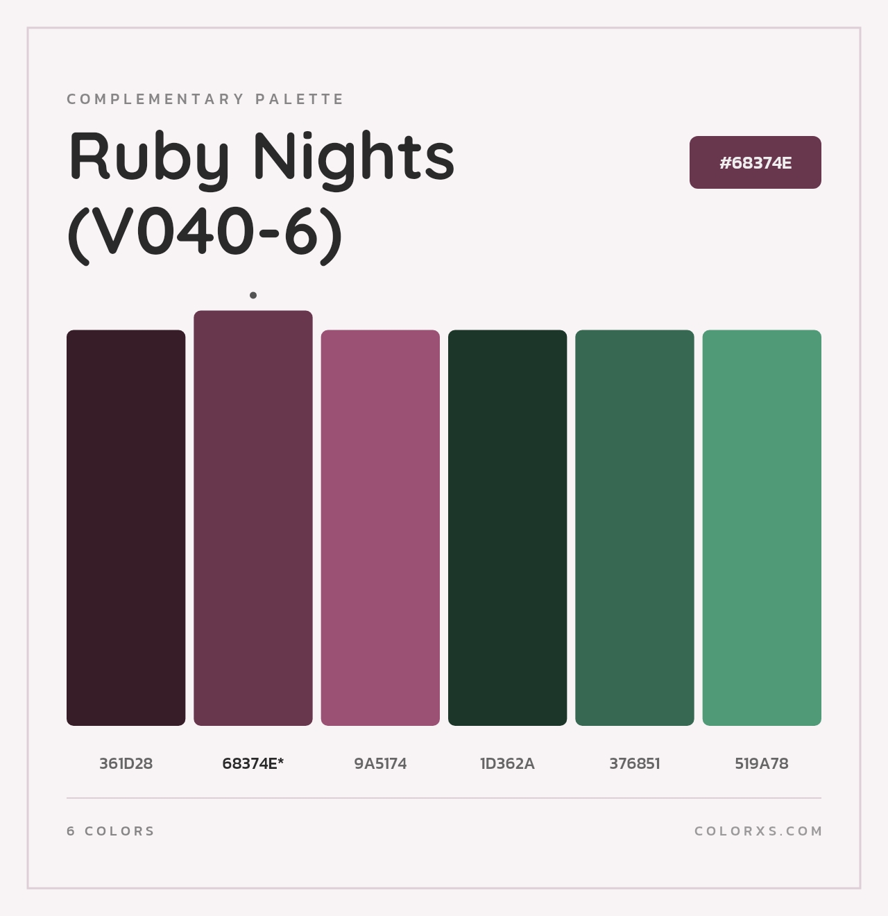 Ruby Nights (V040-6) - Complementary Color Palette