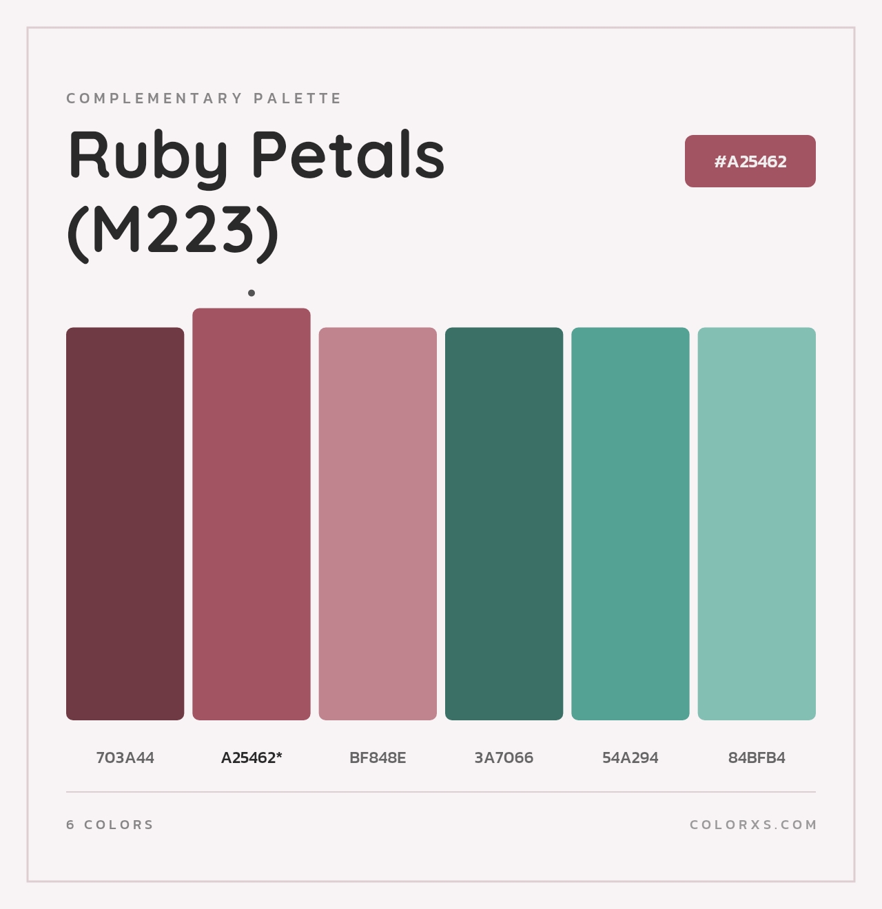 Ruby Petals (M223) - Complementary Color Palette