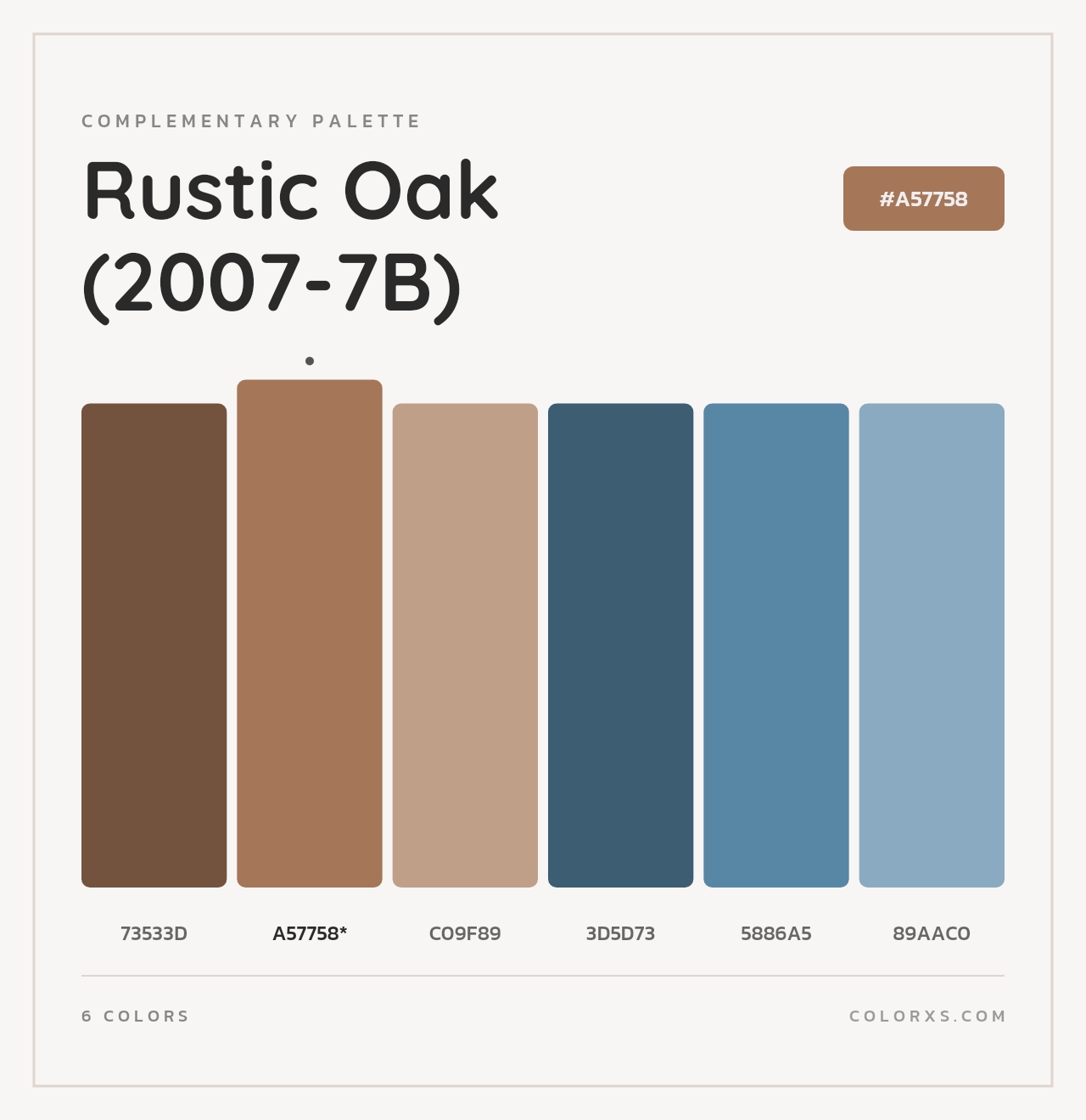 Rustic Oak (2007-7B) - Complementary Color Palette