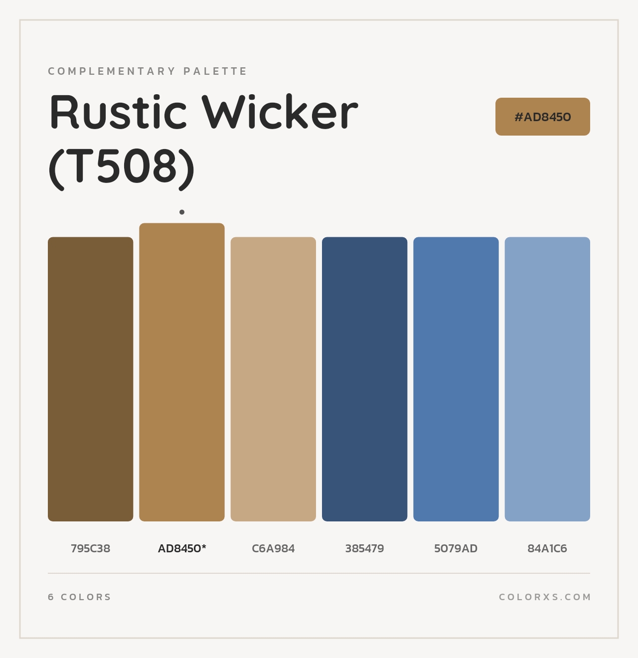 Rustic Wicker (T508) - Complementary Color Palette