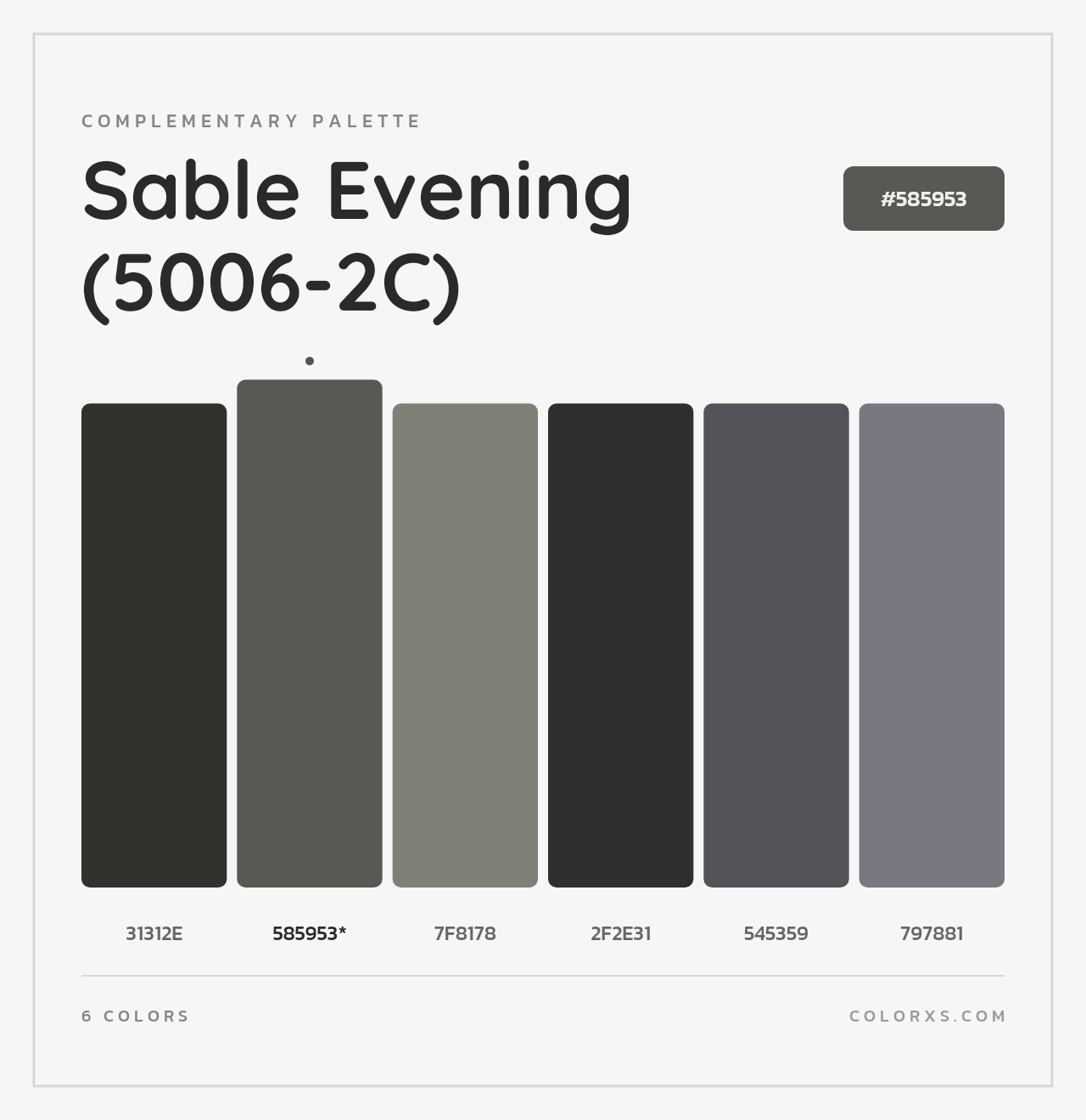 Sable Evening (5006-2C) - Complementary Color Palette