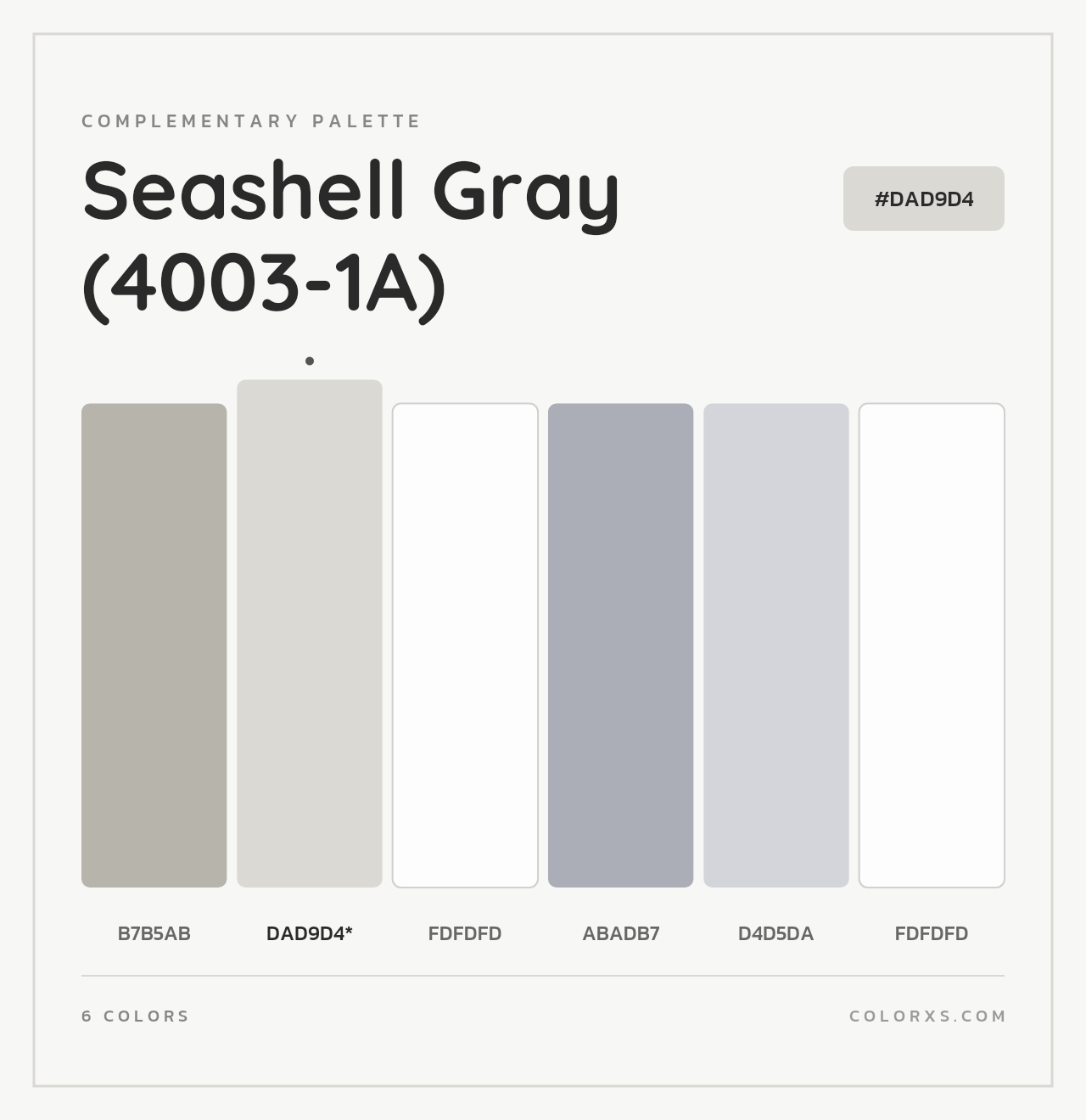 Seashell Gray (4003-1A) - Complementary Color Palette