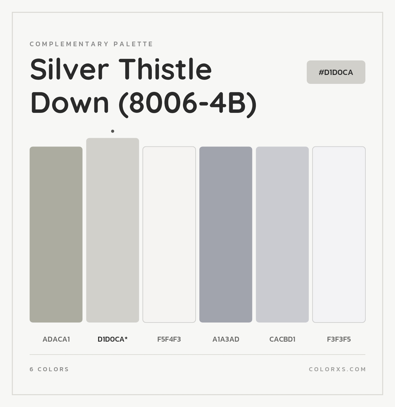 Silver Thistle Down (8006-4B) - Complementary Color Palette