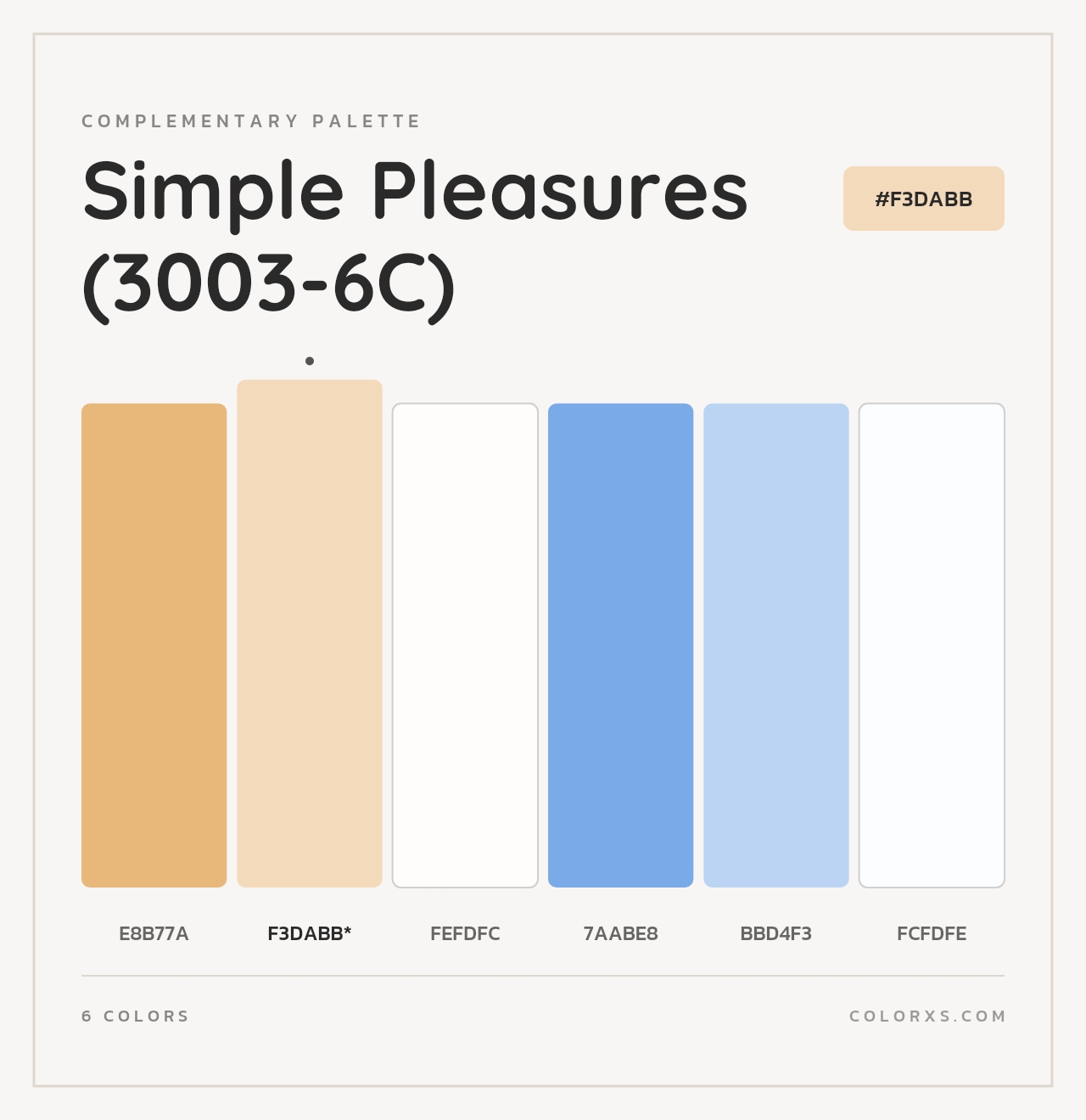 Simple Pleasures (3003-6C) - Complementary Color Palette