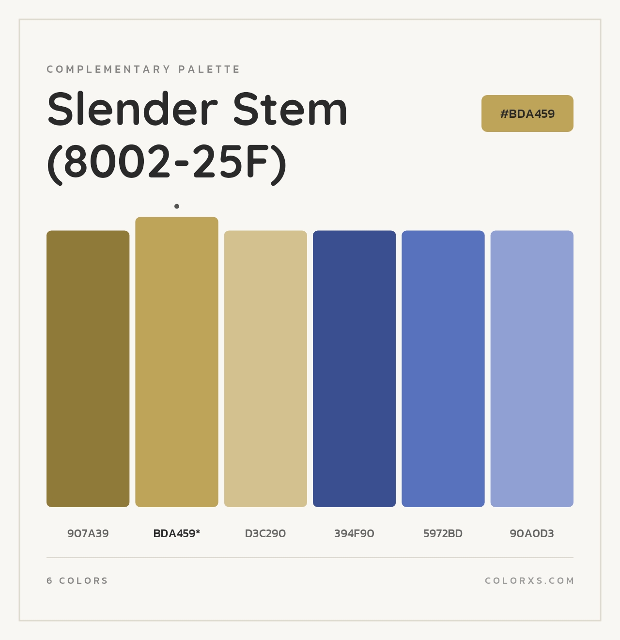 Slender Stem (8002-25F) - Complementary Color Palette