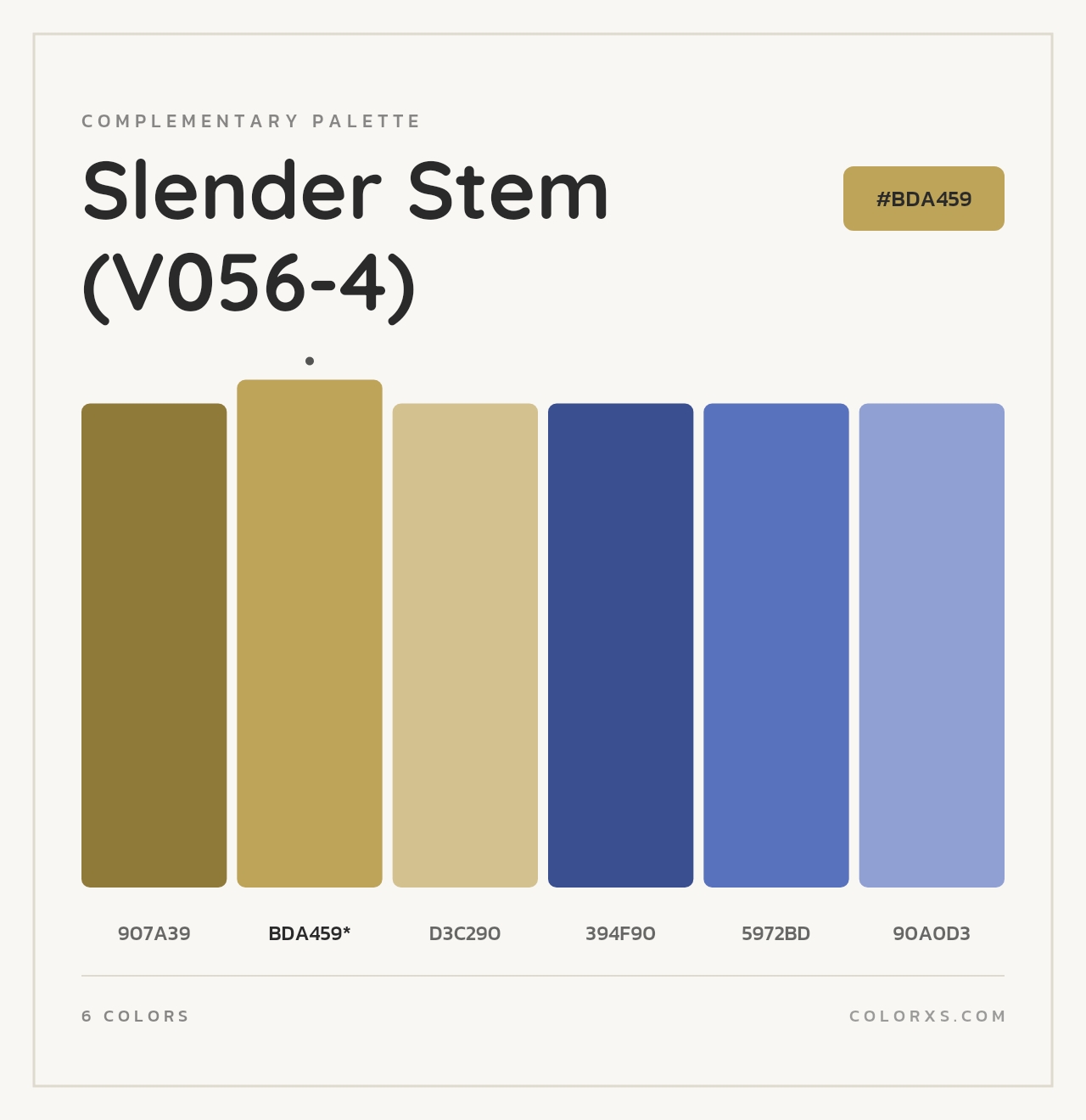 Slender Stem (V056-4) - Complementary Color Palette