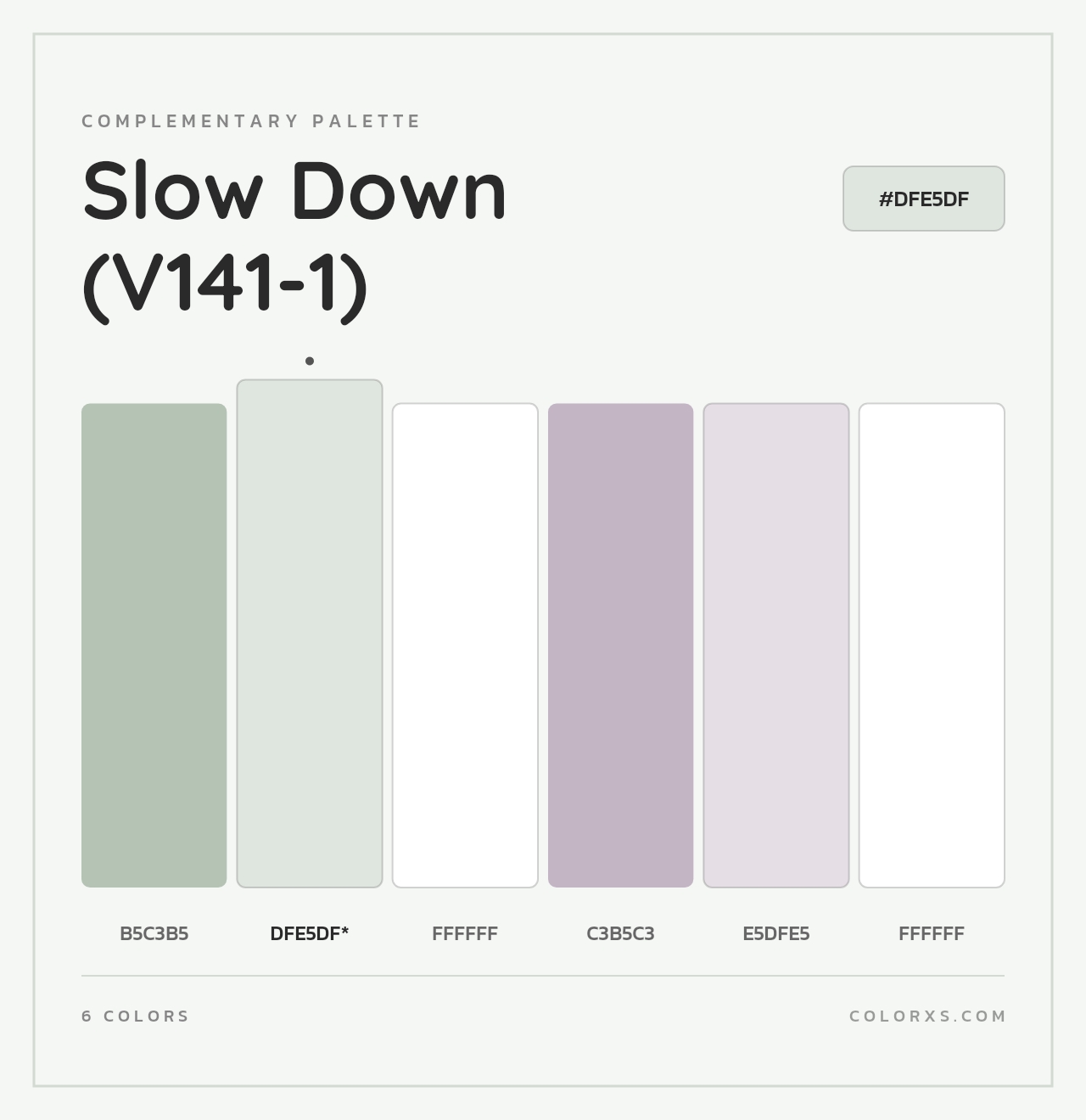 Slow Down (V141-1) - Complementary Color Palette