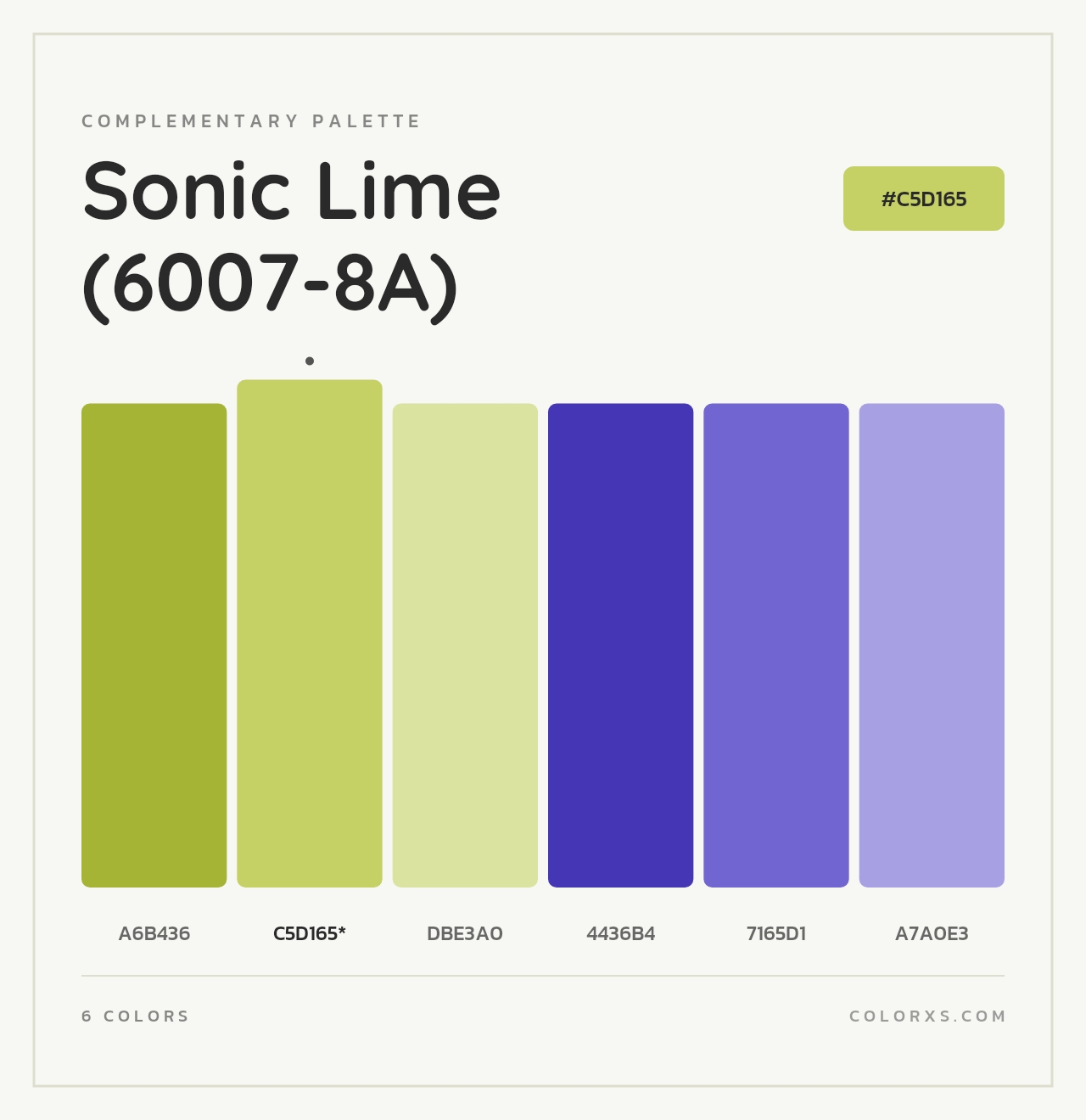Sonic Lime (6007-8A) - Complementary Color Palette