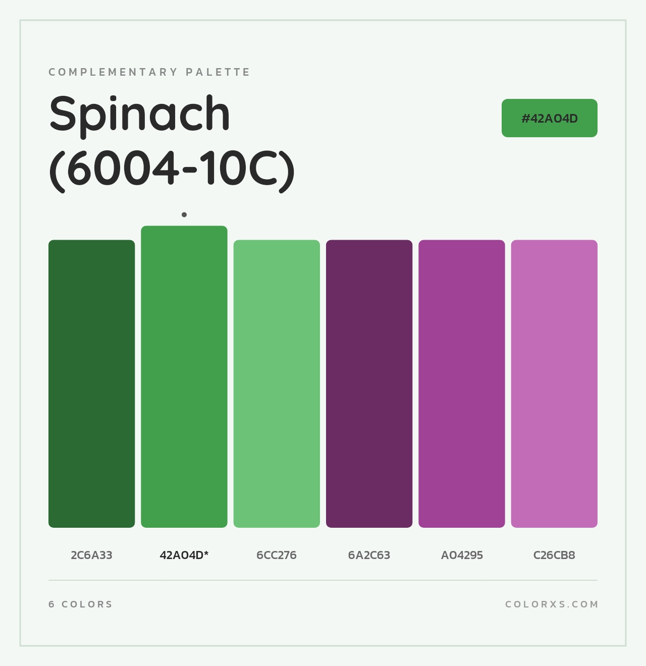 Spinach (6004-10C) - Complementary Color Palette