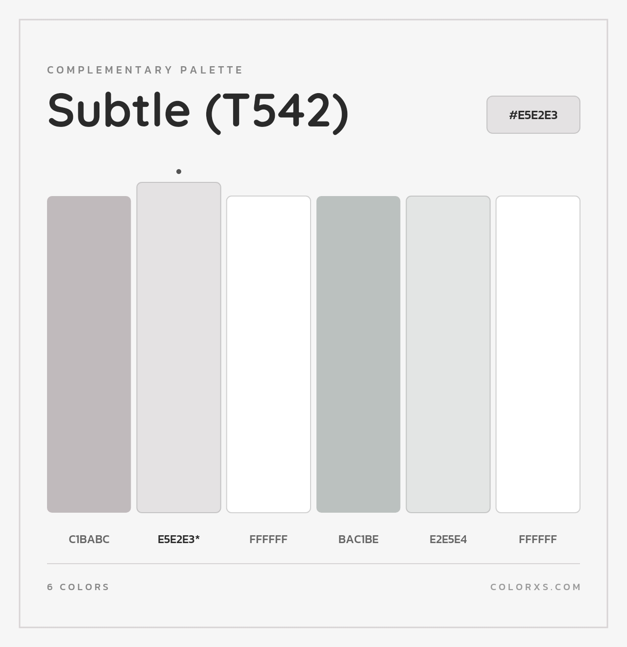 Subtle (T542) - Complementary Color Palette