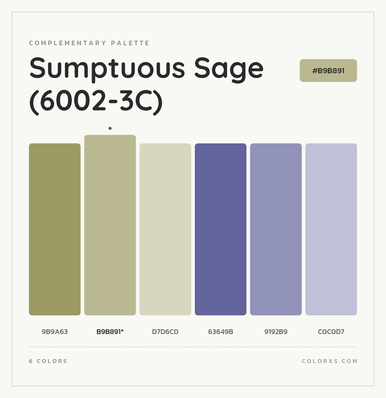 Sumptuous Sage (6002-3C) - Complementary Color Palette