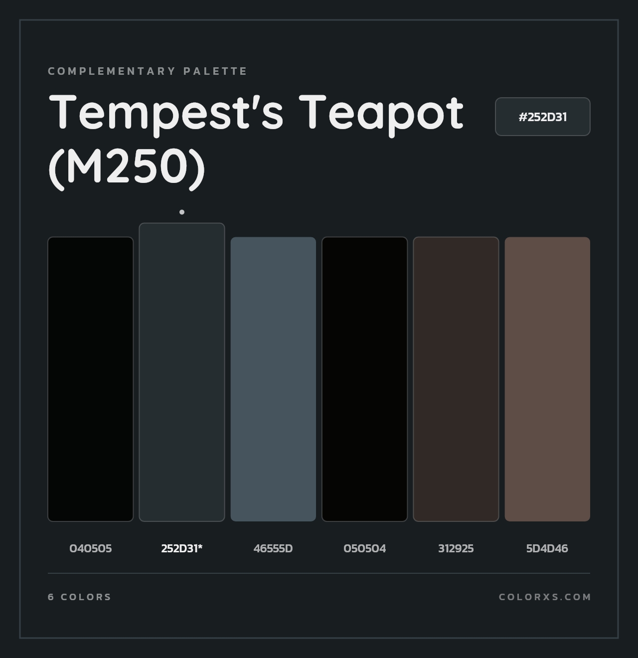 Tempest's Teapot (M250) - Complementary Color Palette