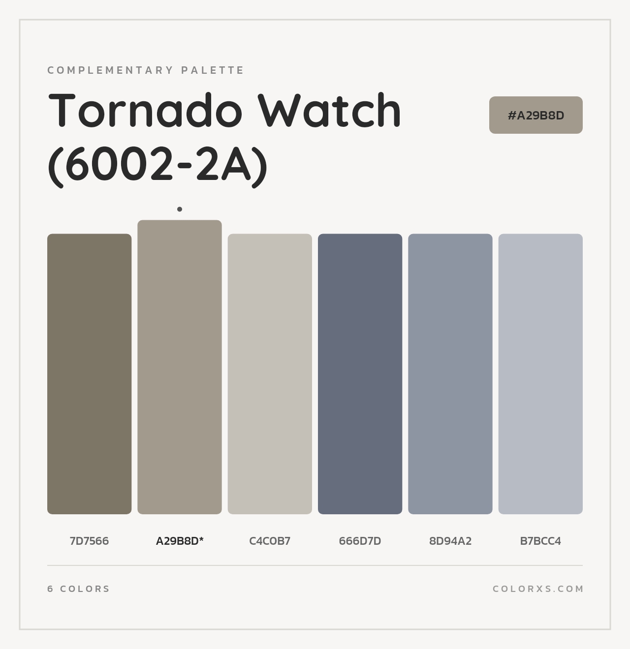 Tornado Watch (6002-2A) - Complementary Color Palette