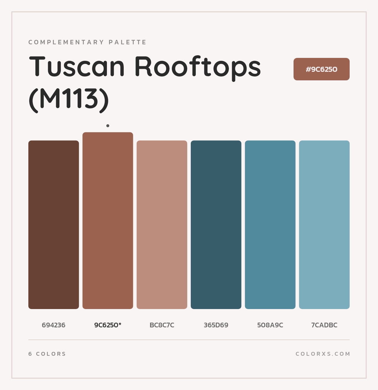 Tuscan Rooftops (M113) - Complementary Color Palette