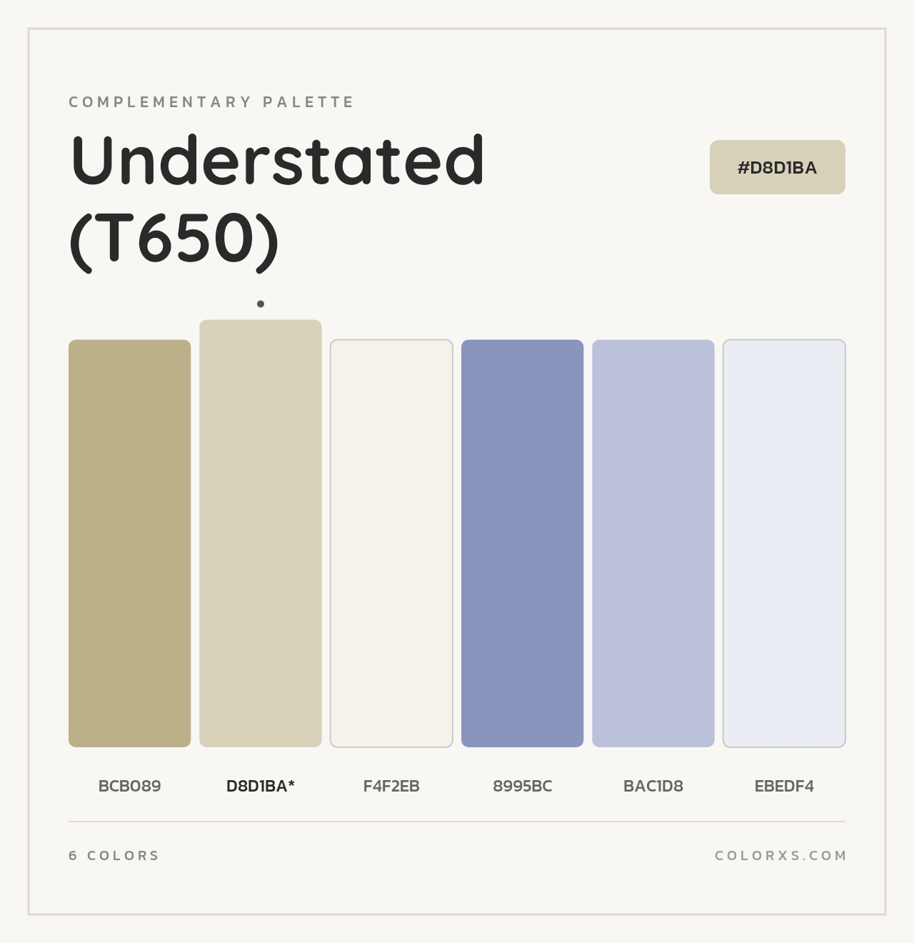 Understated (T650) - Complementary Color Palette