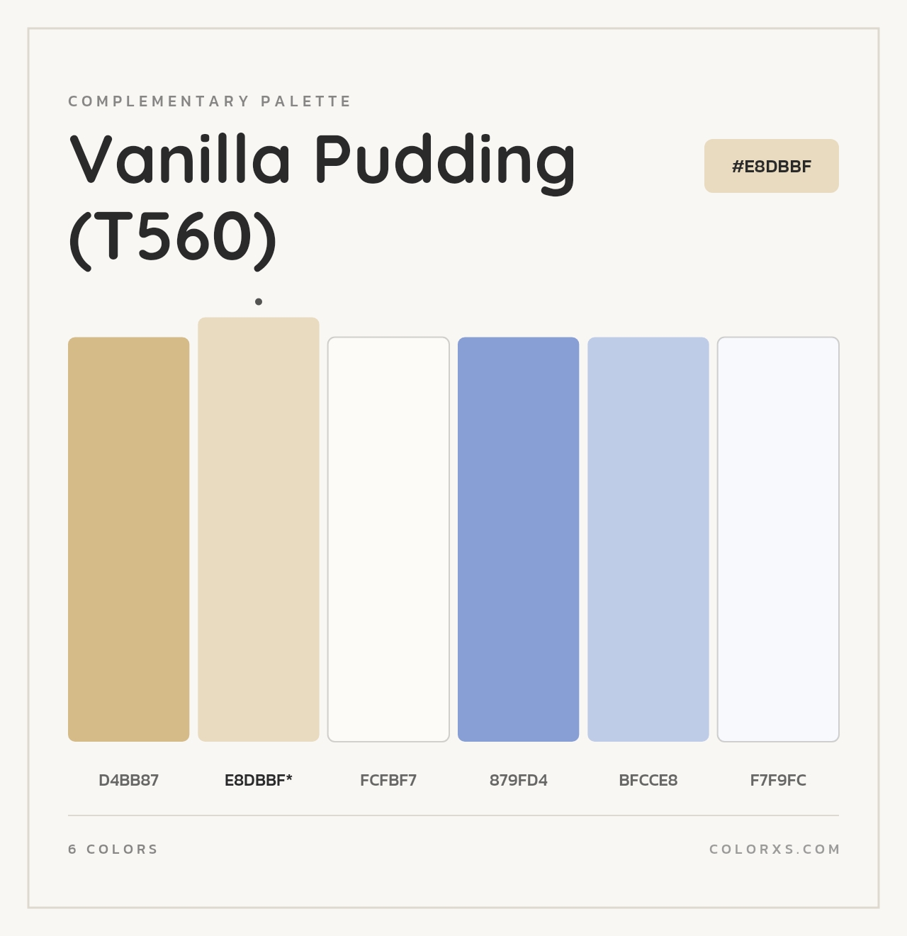 Vanilla Pudding (T560) - Complementary Color Palette
