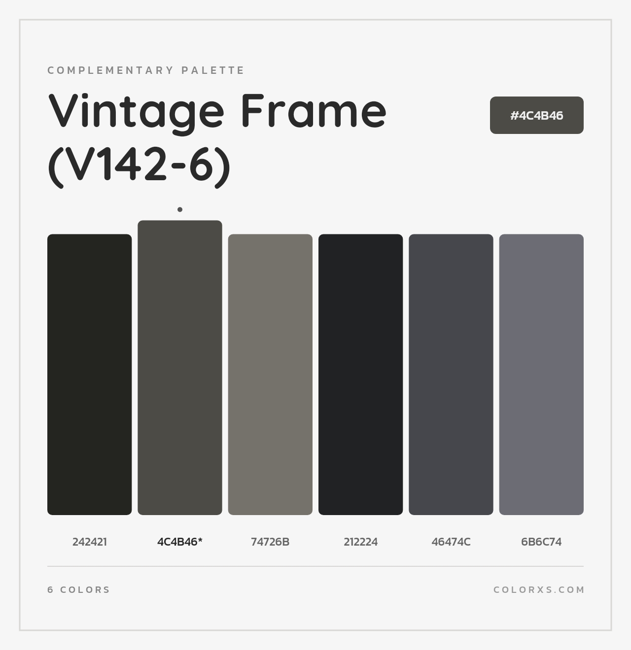 Vintage Frame (V142-6) - Complementary Color Palette