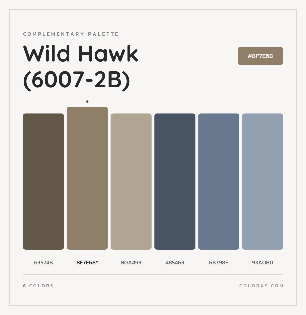 Wild Hawk (6007-2B) - Complementary Color Palette