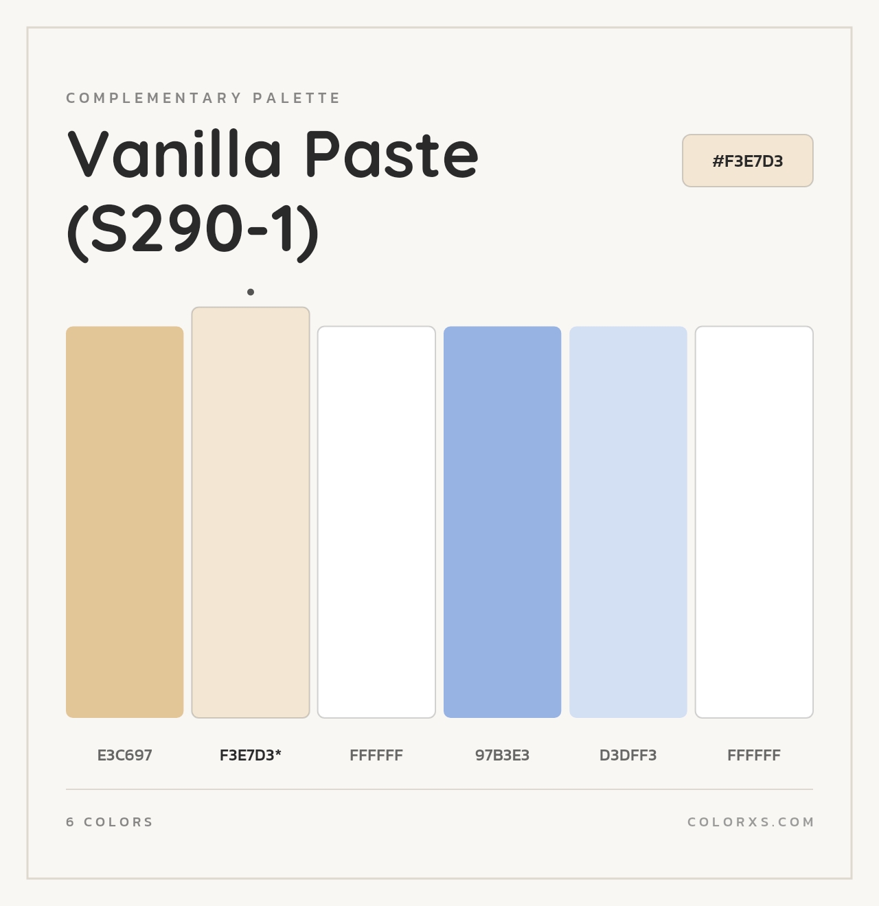 Vanilla Paste (S290-1) - Complementary Color Palette