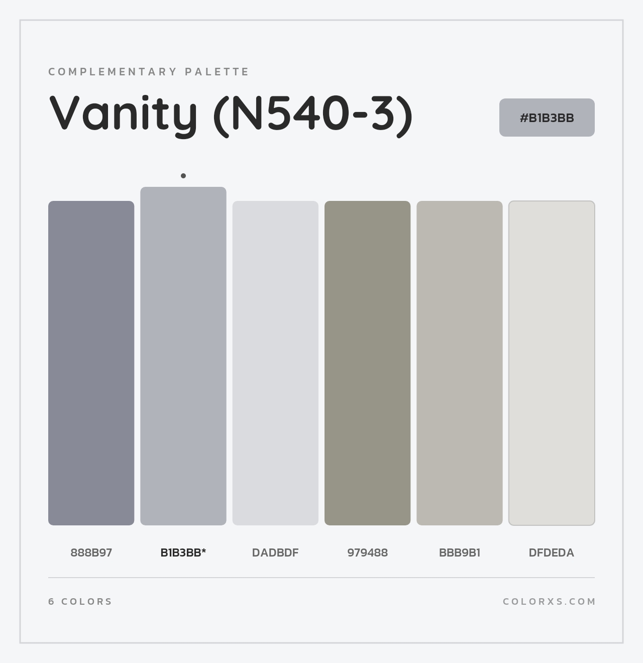 Vanity (N540-3) - Complementary Color Palette