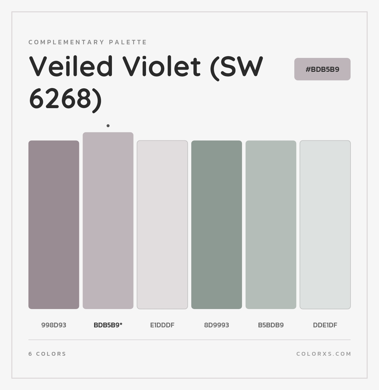 Veiled Violet (SW 6268) - Complementary Color Palette