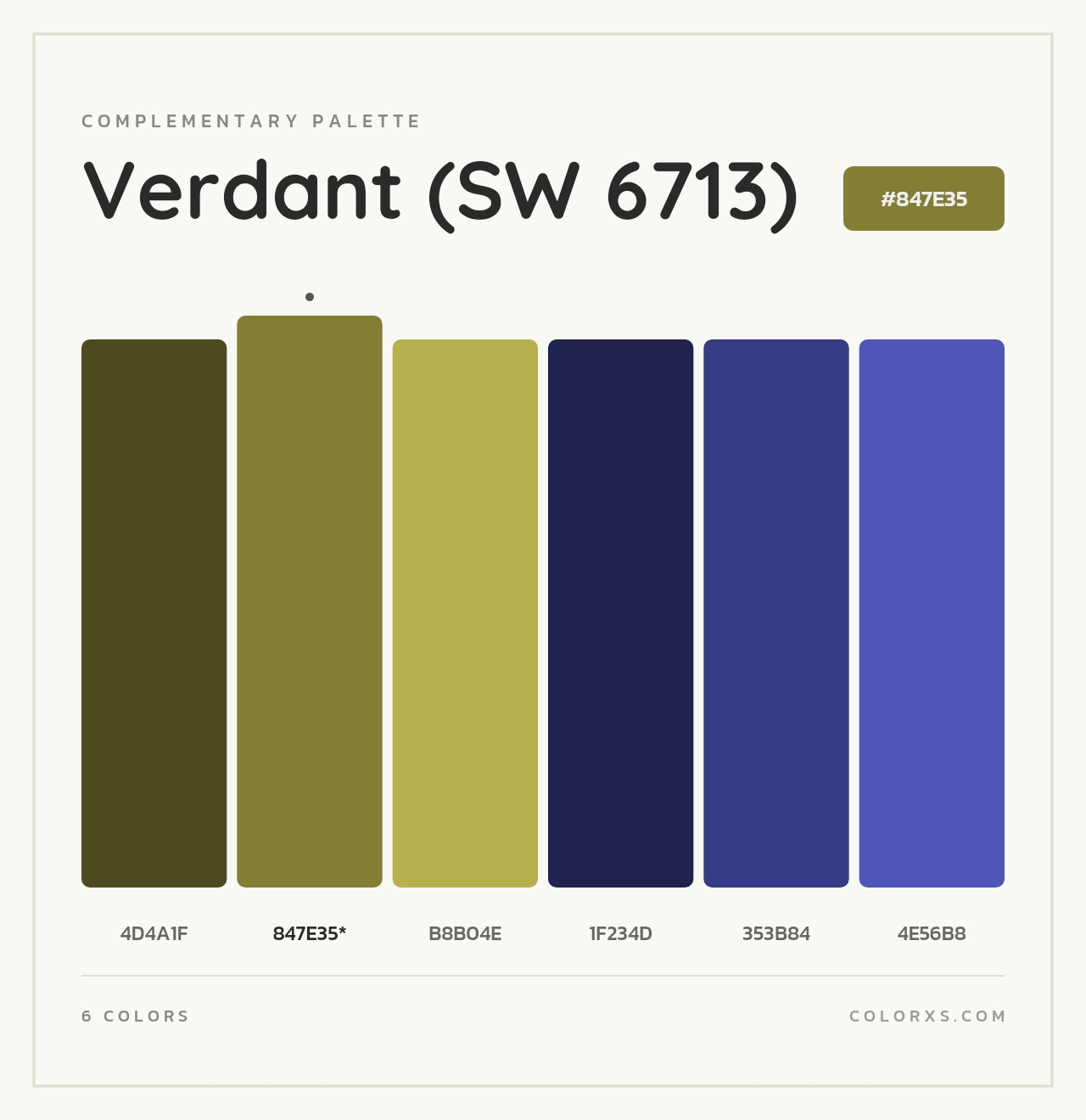 Verdant (SW 6713) - Complementary Color Palette