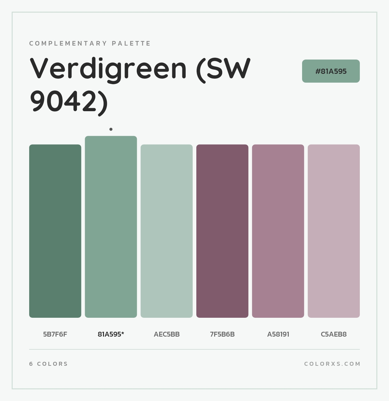 Verdigreen (SW 9042) - Complementary Color Palette