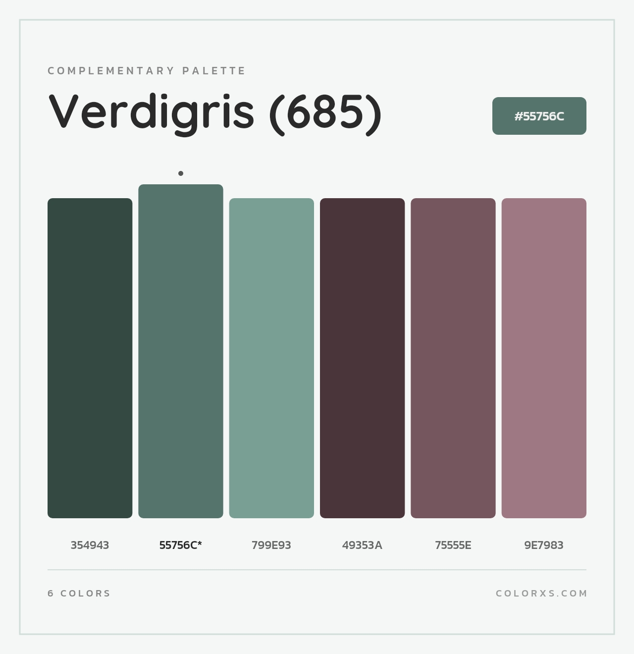 Verdigris (685) - Complementary Color Palette
