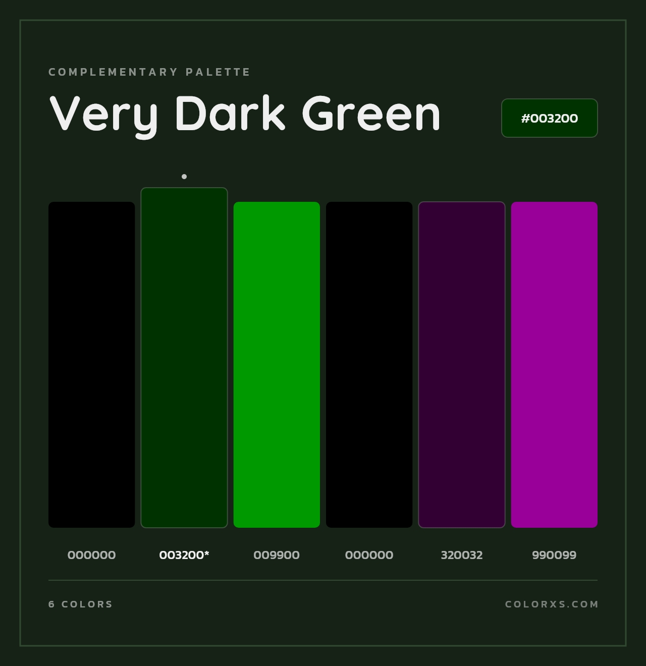 Very Dark Green - Complementary Color Palette
