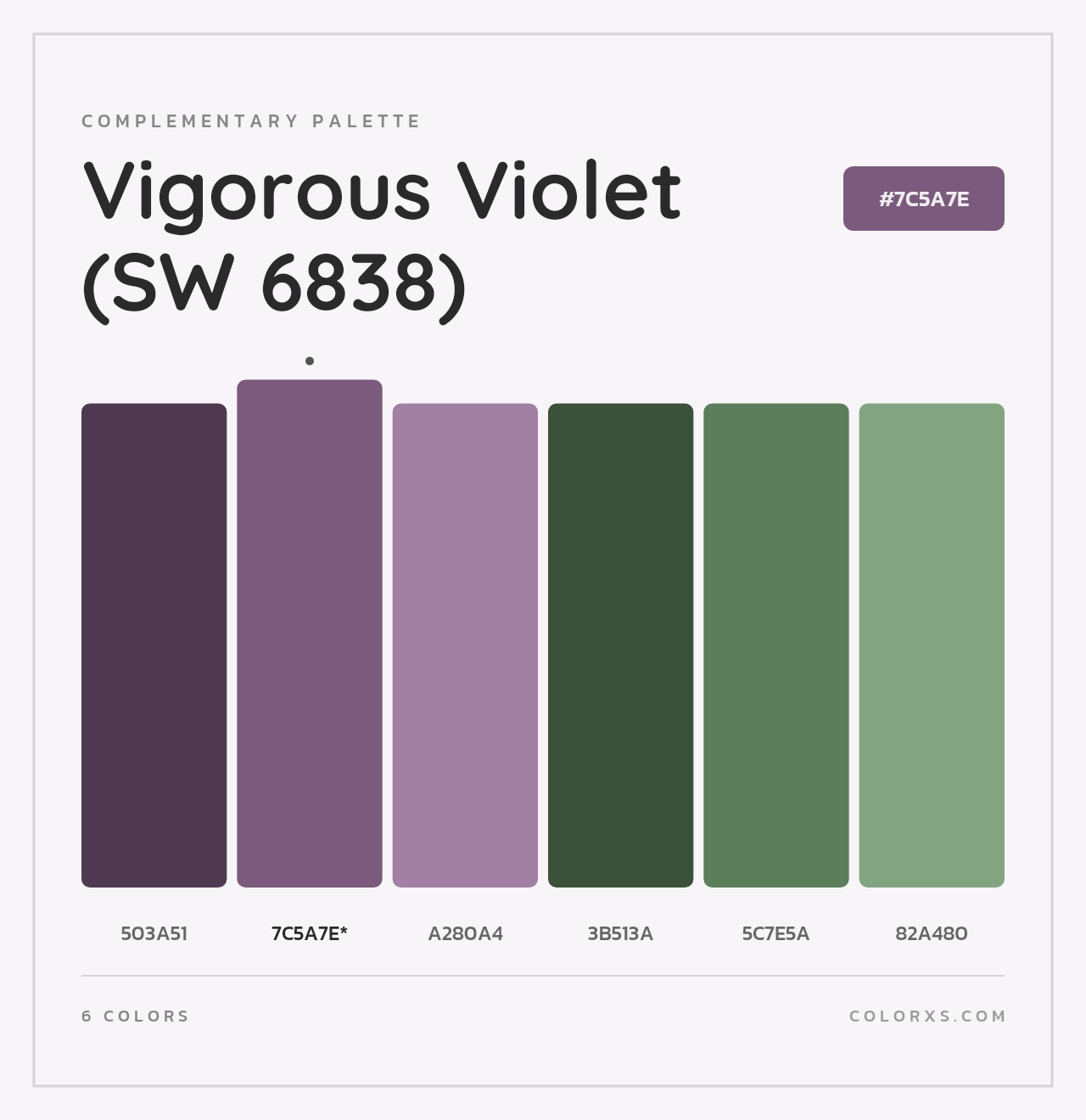 Vigorous Violet (SW 6838) - Complementary Color Palette