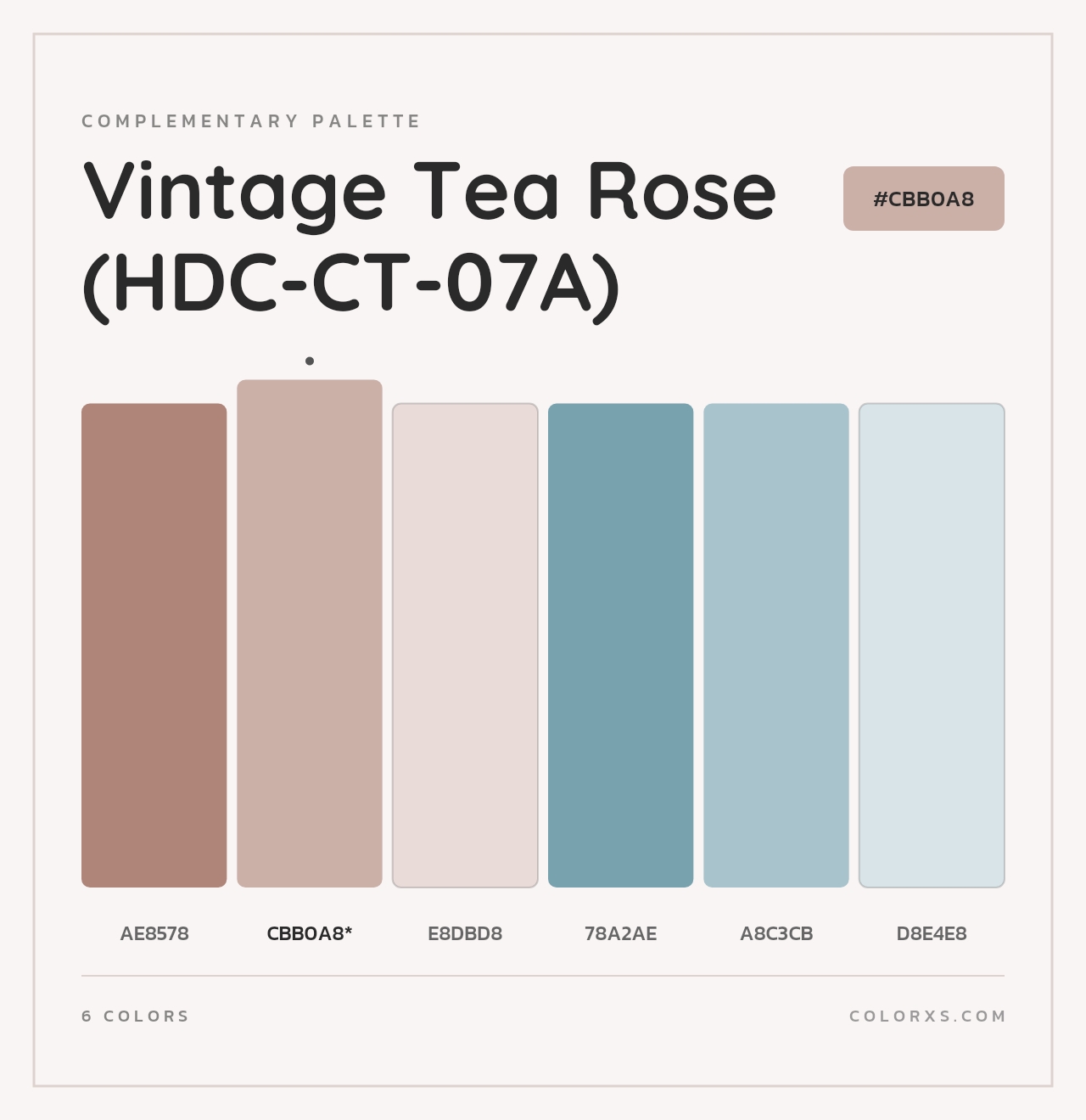 Vintage Tea Rose (HDC-CT-07A) - Complementary Color Palette