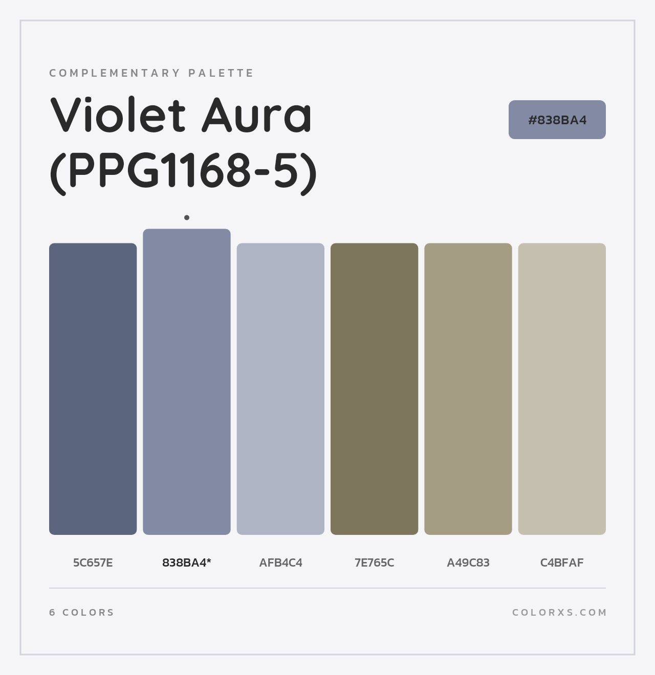 Violet Aura (PPG1168-5) - Complementary Color Palette