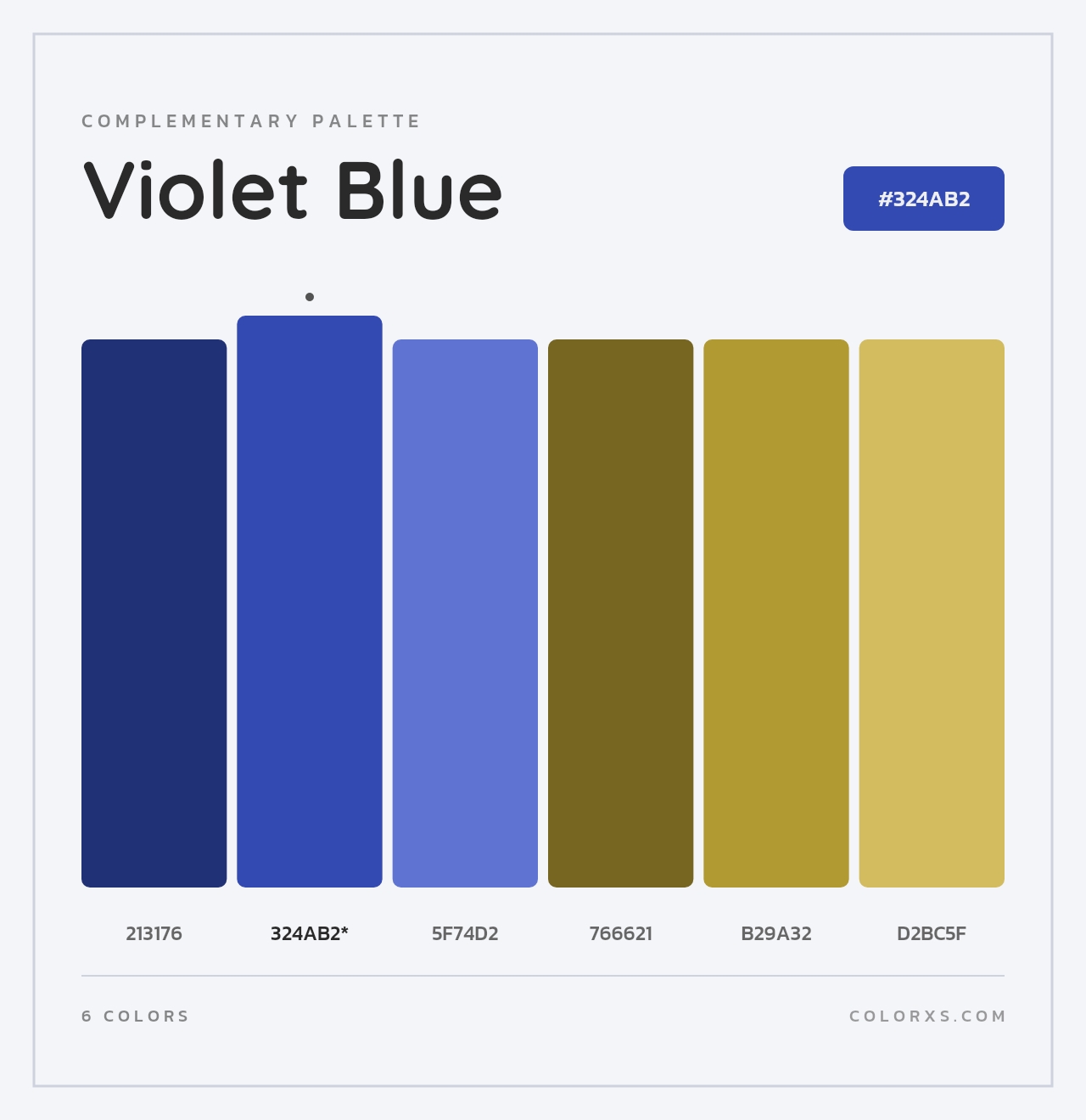 Violet Blue - Complementary Color Palette