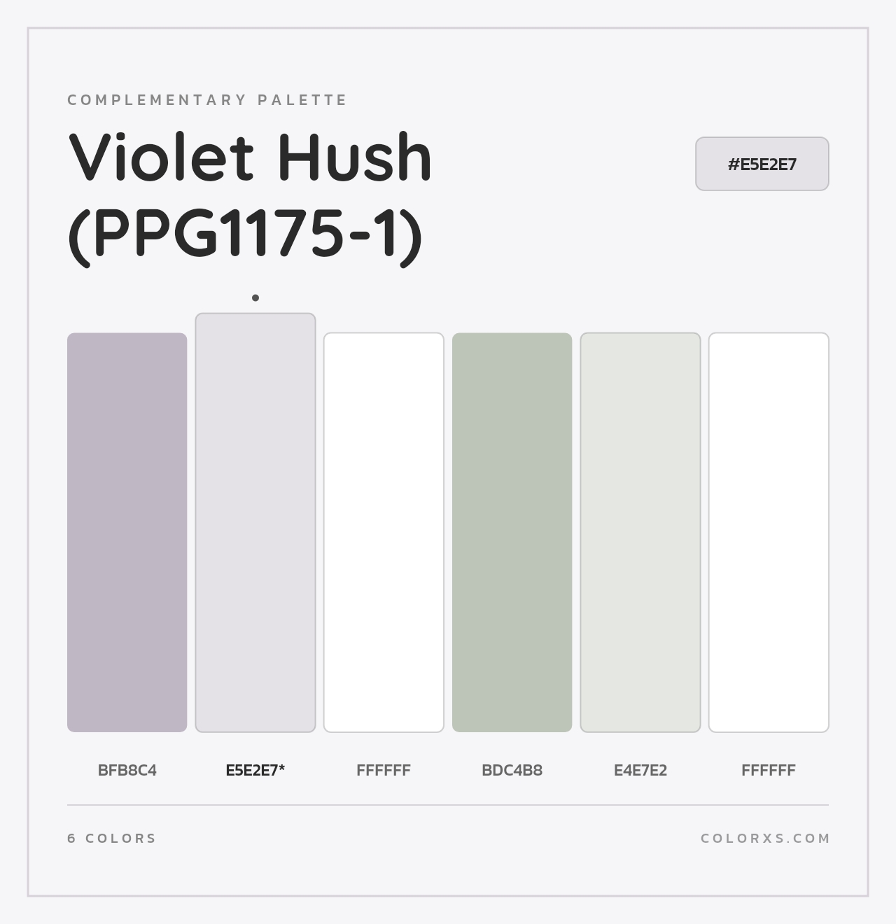 Violet Hush (PPG1175-1) - Complementary Color Palette