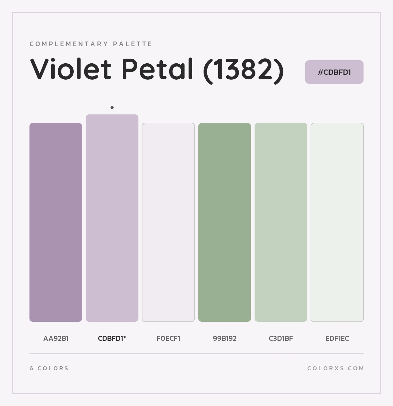 Violet Petal (1382) - Complementary Color Palette