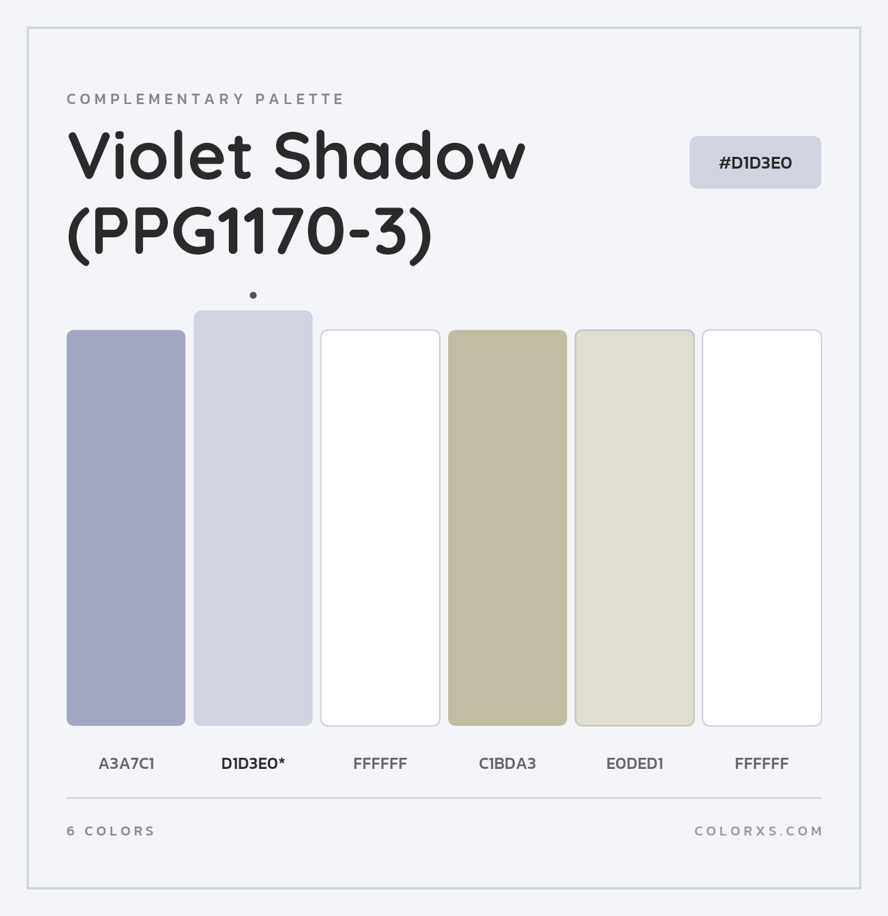 Violet Shadow (PPG1170-3) - Complementary Color Palette
