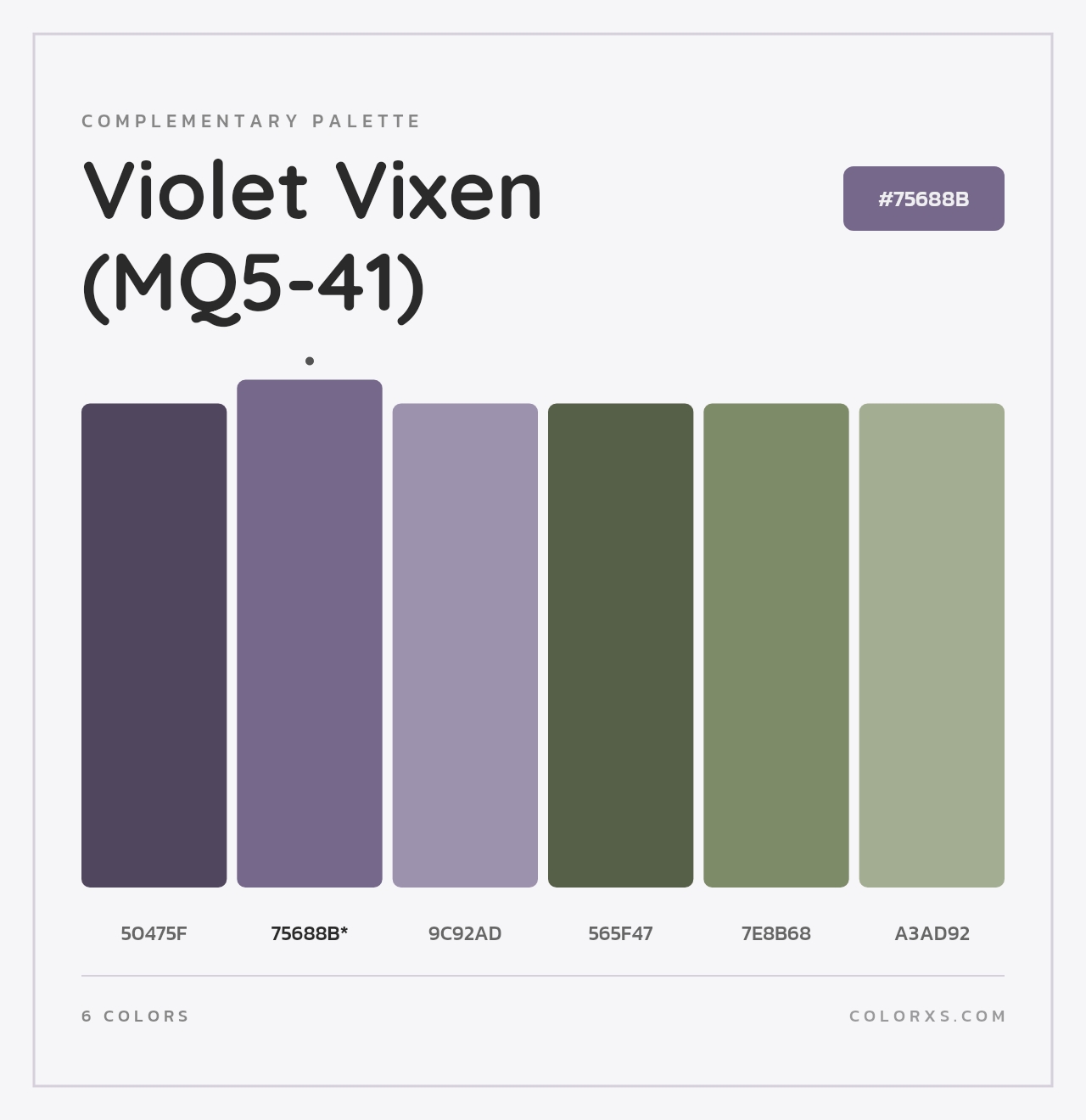 Violet Vixen (MQ5-41) - Complementary Color Palette