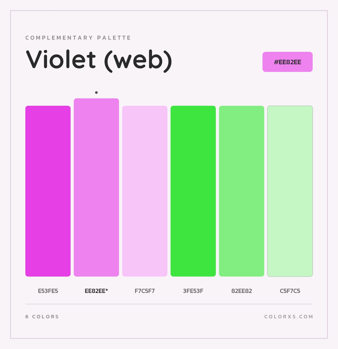 Violet (web) - Complementary Color Palette