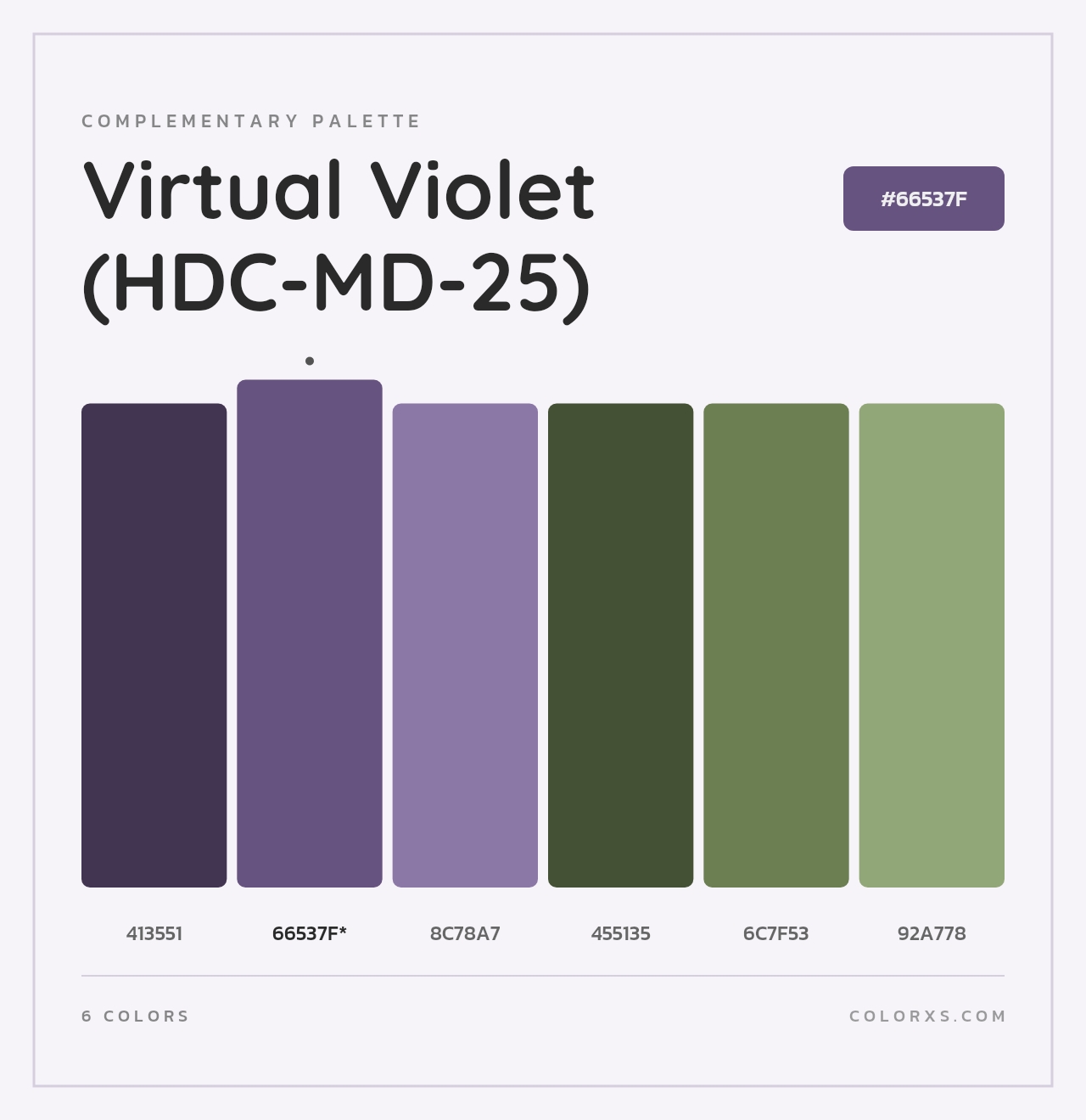 Virtual Violet (HDC-MD-25) - Complementary Color Palette