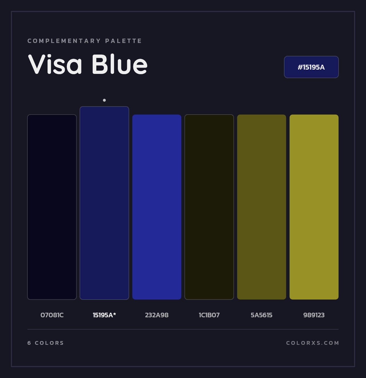 Visa Blue - Complementary Color Palette