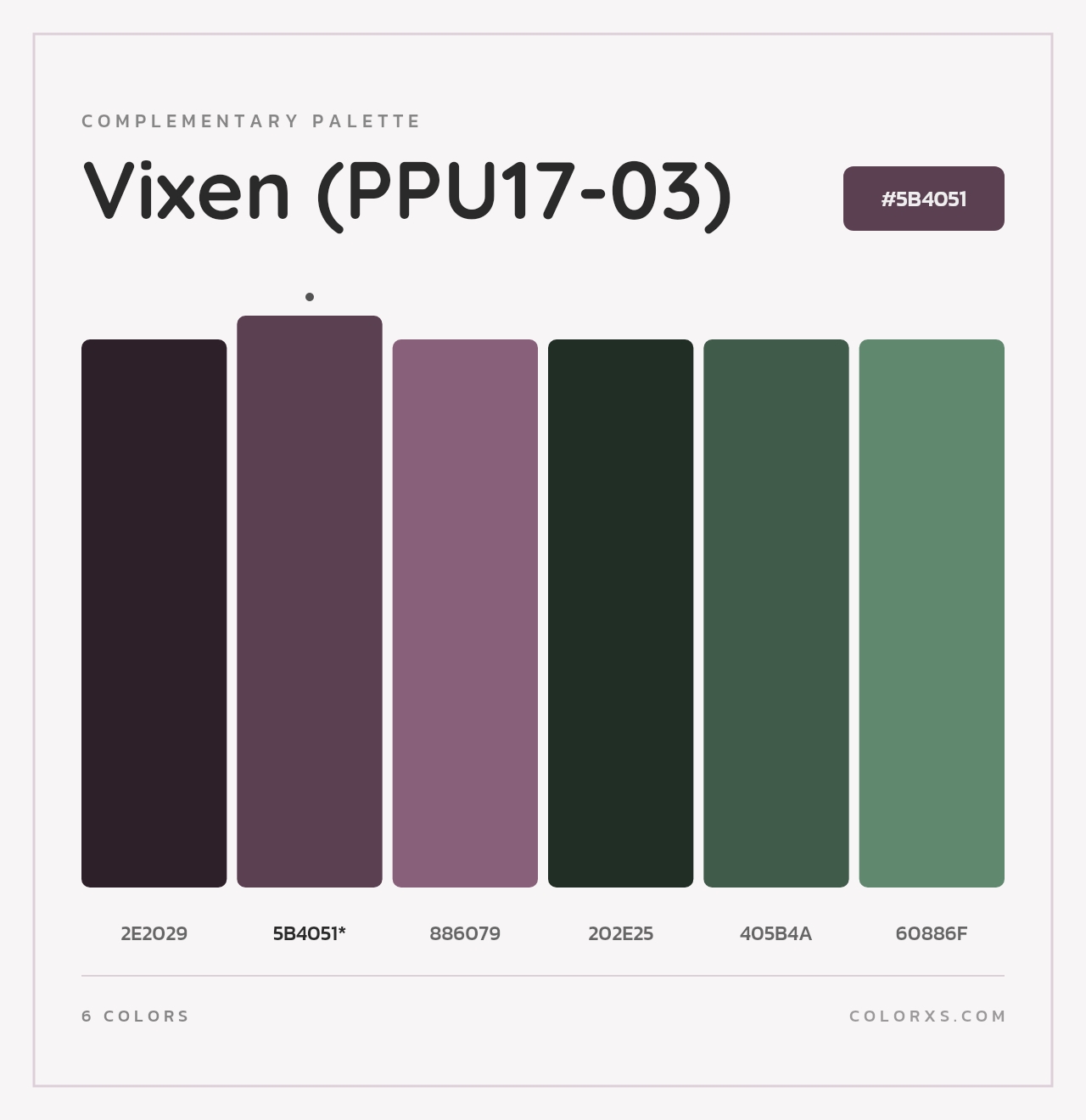Vixen (PPU17-03) - Complementary Color Palette