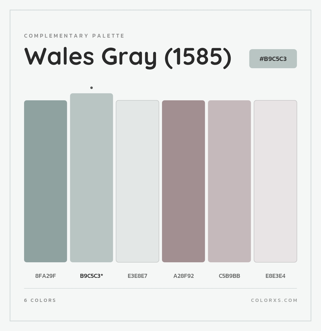 Wales Gray (1585) - Complementary Color Palette