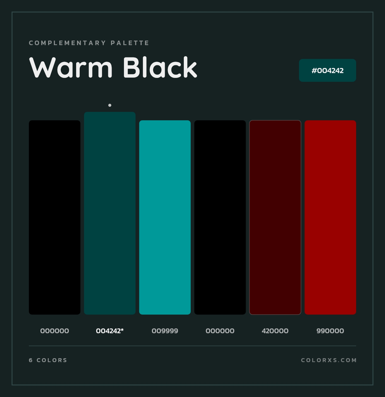 Warm Black - Complementary Color Palette