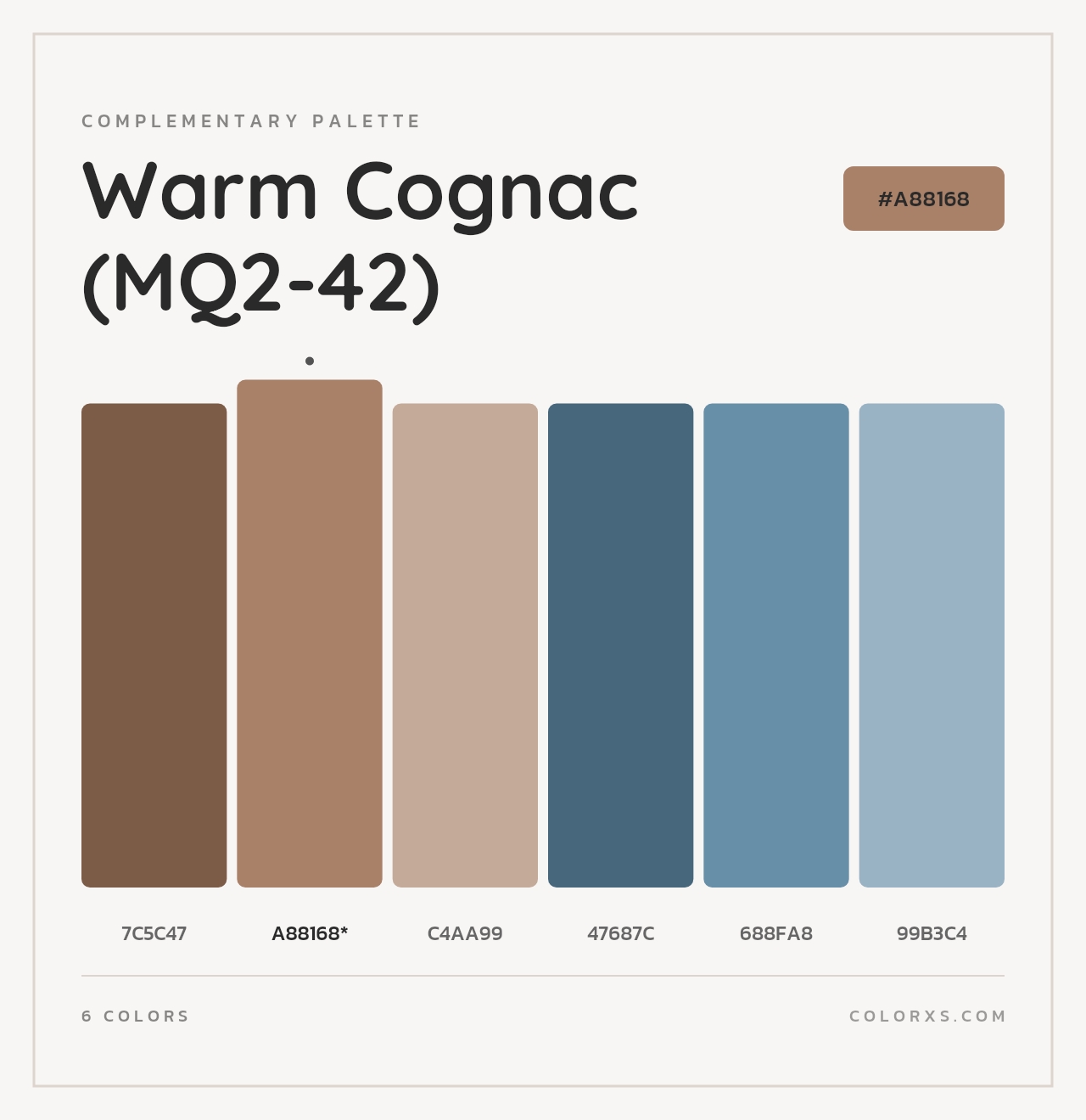 Warm Cognac (MQ2-42) - Complementary Color Palette