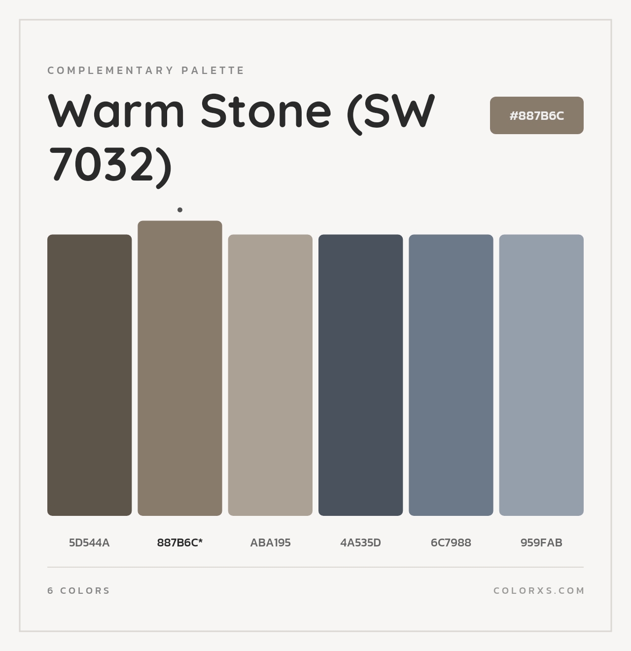Warm Stone (SW 7032) - Complementary Color Palette