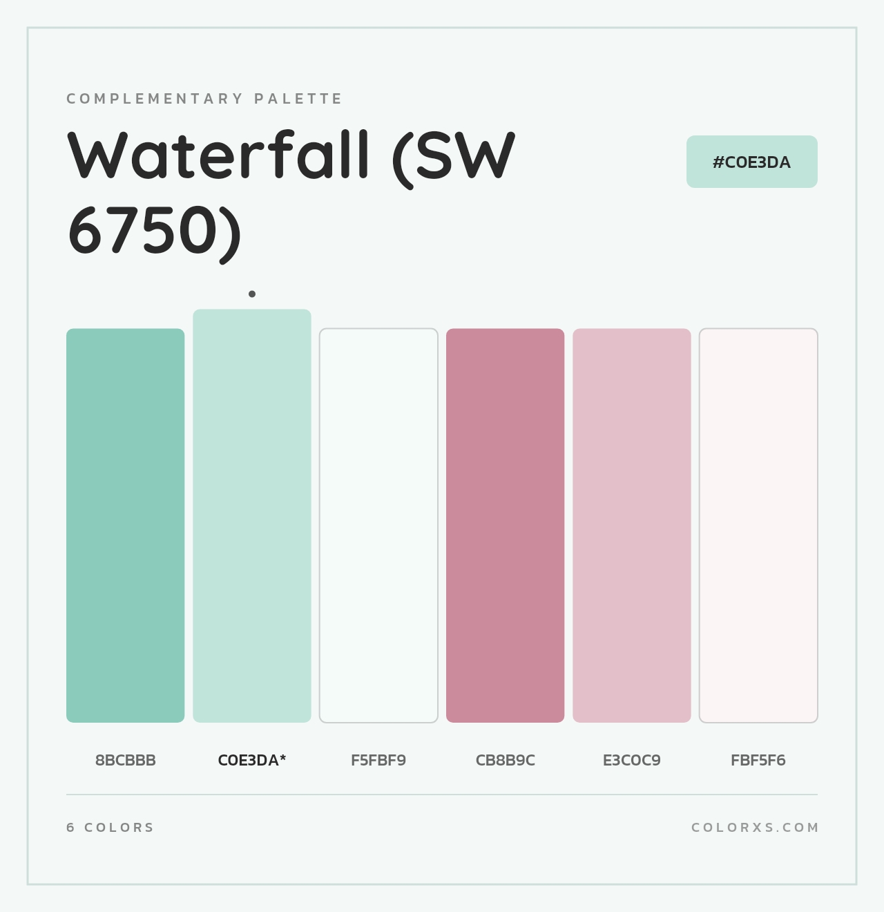Waterfall (SW 6750) - Complementary Color Palette
