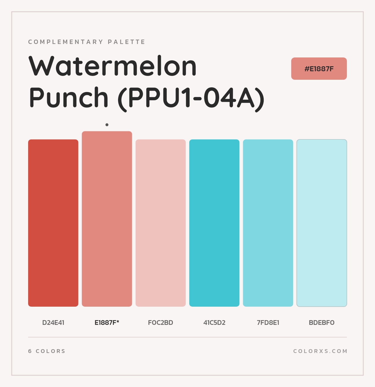 Watermelon Punch (PPU1-04A) - Complementary Color Palette