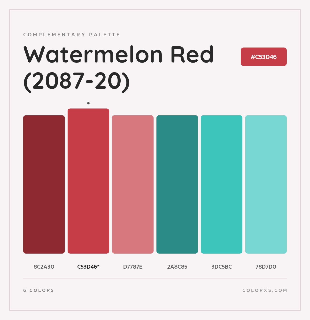 Watermelon Red (2087-20) - Complementary Color Palette